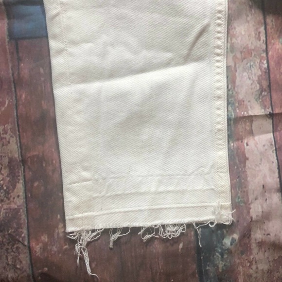 Sandro Paris High Rise Button Raw‎ Hem Denim Jeans White Size European 36 | 4 - Picture 10 of 11